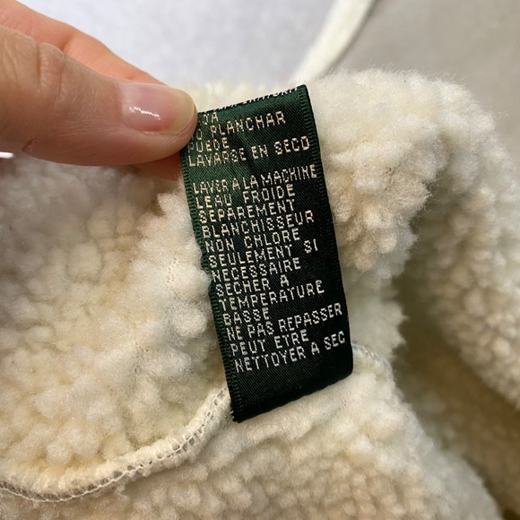 Lauren Ralph Lauren Size PL Grey Suede Like Fleece Sheerling Lined Vest Full Zip - Picture 9 of 9